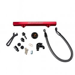 K-Tuned Red Side Feed Fuel Rail Kit with Gauge